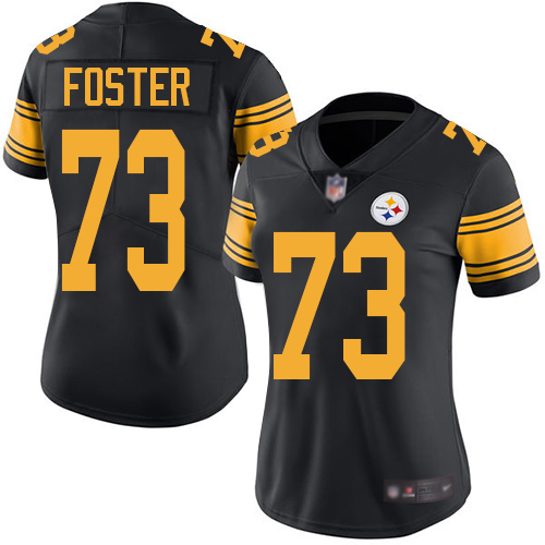 Women Pittsburgh Steelers Football #73 Limited Black Ramon Foster Rush Vapor Untouchable Nike NFL Jersey->pittsburgh steelers->NFL Jersey